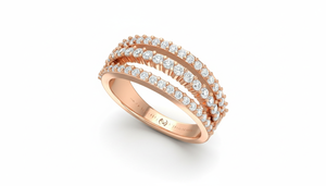 แหวนวงแหวนประดับเพชรและไพลินสีน้ำเงินหรูหราสำหรับผู้หญิง - Product Image 4