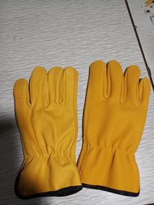 Guantes de conductor de cuero de vaca amarillo de primera calidad para camiones Grano completo Durable Anti-Corte Anti-impacto Seguridad Trabajo Antideslizante Anti-Calor - Product Image 5