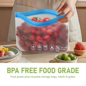Bolsas de almacenamiento de alimentos Peva reutilizables a prueba de fugas, aptas para lavavajillas, sin BPA, transparentes, diseño de logotipo personalizado - Product Image 3