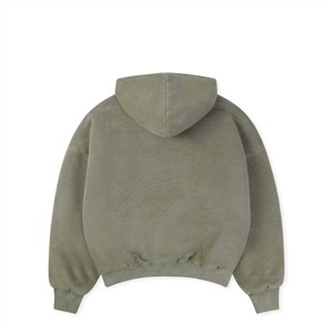 Logotipo personalizado 400 GSM 100% algodón Heavyweight Fleece Hoodie hombres Oversized Drop Shoulder Crop Boxy 3D patrón en relieve XS cremallera - Product Image 2