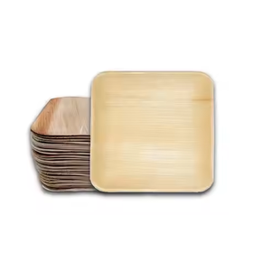 Assiette de bambou en bois feuille de palmier areca à emporter biodégradable compostable bon marché pour la nourriture - Product Image 1