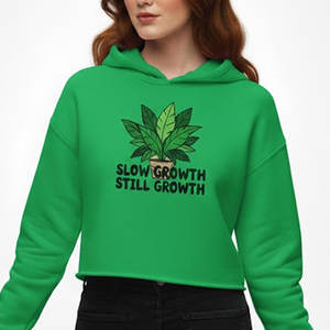 <b>Women</b> Winter Crop <b>Top</b> Hoodie OEM Custom with Relaxed Fit <b>Fleece</b> Fabric 3D Embroidery Front Logo for Modern Street Fashion Looks - Product Image 3