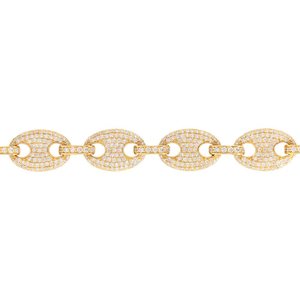 สร้อยข้อมือฮิปฮอปประดับเพชร14K ลาย cuban Link Coffee Bean Link VVS Lab Grown สร้อยข้อมือแฟนซีเครื่องประดับฮิปฮอป - Product Image 6