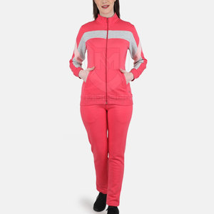 Chándal de invierno para mujer de calidad premium 100% algodón patrón sólido diseño de dos piezas con cuello con capucha de manga larga-personalizable - Product Image 1