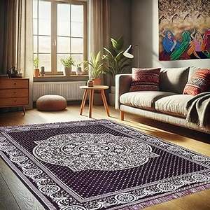 Chenille Carpet 5x7 <b>Feet</b> | Soft Velvet Rug for Living Room, Hall & Bedroom | Floor Carpet for Home | Designer Dari for Floor - Product Image 5