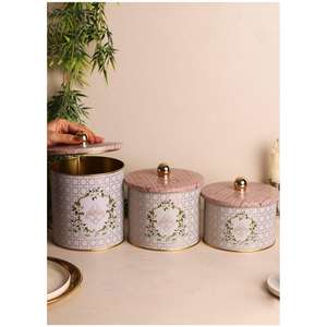 Ensemble de boîtes en métal rondes Dia 140 mm ( 3 pièces) Rosy Rosy Design - Product Image 1