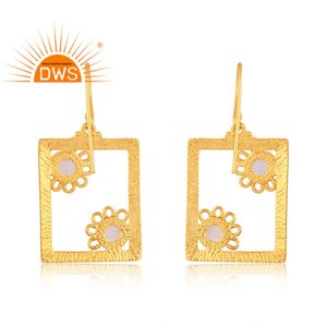 Meilleure vente en argent sterling 925 plaqué or 18 carats Flash pierre de lune arc-en-ciel naturelle pierre précieuse Demi Fine Jewellery Fabriqué - Product Image 2