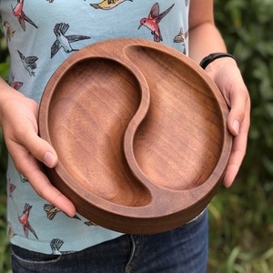 Plateau élégant pour fruits secs pour la maison, l'hôtel, le restaurant, la cuisine, la vaisselle, plateau à dattes, couleur brune, plateau en bois naturel fini - Product Image 5