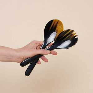 Cuillère de service en corne de bœuf hautement polie, taille personnalisée, haute qualité, SHEERI HANDICRAFTS, emballage en boîte de couleur, vaisselle de cuisine, meilleur choix - Product Image 5