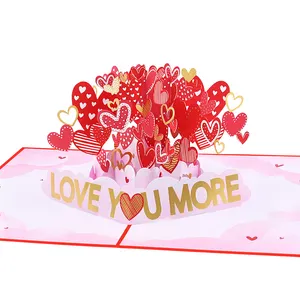 Melhor venda Te amo mais Pop-Up Card Dia dos Namorados Presente 2023 Outros presentes Reciclar 3D Cartão