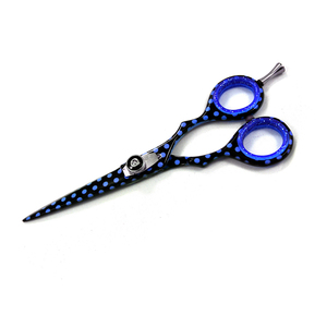 Ciseaux de coupe de cheveux de qualité supérieure ciseaux de coiffeur à cheveux enduits de papier fantaisie avec vis réglable et anneau en caoutchouc - Product Image 6