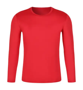 Camiseta Deportiva Casual de Manga Larga para Hombre, 100% Algodón, Secado Rápido, Corte Ajustado, Color Sólido, con Bolsillo, Tejido de Punto - Product Image 1