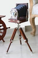 Shubham Antique Vintage Look Film Caméra Trépied en bois Collection Studio Cadeau Article Couleur marron