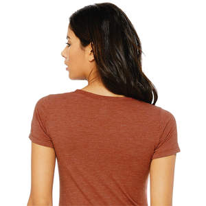 T-Shirt manches courtes femme 50% Polyester 25% Airlume en coton peigné à anneaux 25% rayonne 40 simple 3.8 oz argile Triblend - Product Image 6