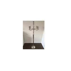 Bougie à cinq bras de finition dorée décorative faite à la main pour bougie légère dîner bougeoir pour prix de gros - Product Image 4