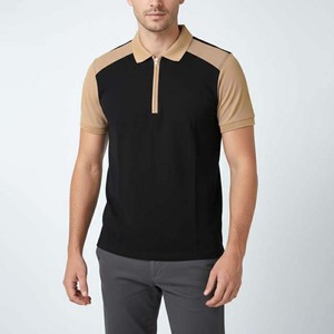 Men's Plus Size Breathable Jersey for <b>Shirt</b> Short Sleeve Knitted Casual Zipper <b>Collar</b> Solid Design - Product Image 3