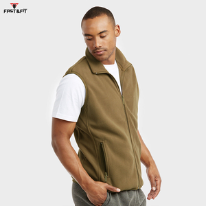 Custom Logo Breathable Stand Collar <b>Men</b> Woolen <b>Fleece</b> <b>Vest</b> Slim Fit Autumn Full Zip Waterproof Windproof Outdoor Sleeveless - Product Image 2