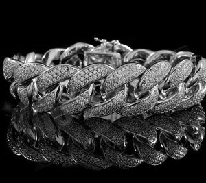 VVS Moissanite Bracelet en argent sterling 925 22MM 8 pouces Bracelet plaqué or blanc - Product Image 3