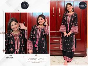 ชุดสلوار คามีซ ผ้าเรยอน แห้งเร็ว แบบอินเดีย-ปากีสถาน ลายปัก งานปักลาย Bandhani พร้อมผ้าคลุมไหล่  ความยาวระดับเข่า สำหรับงานปาร์ตี้ - Product Image 4