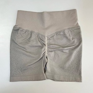 Femmes taille haute grande taille Shorts de sport solide Bermuda entraînement Yoga Shorts bout à bout taille moyenne tricoté Worested Service OEM - Product Image 1