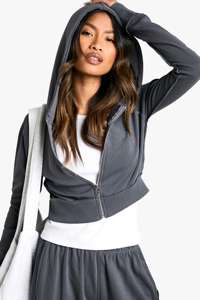 Custom Charcoal Women's 2 Piece Tracksuit Set Waffle Insert <b>Zip</b> Hoodie And Straight Leg <b>Jogger</b> Set With <b>Pockets</b> Sportswear Set - Product Image 6