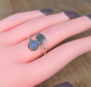 Lujoso anillo de piedras preciosas de Plata de Ley 925 hecho a mano Calcedonia niñas fiesta joyería sello plata esterlina - Product Image 2
