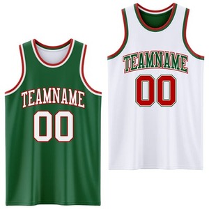 Directement de la marque Engro Sports Maillot de basket-ball à sublimation double face réversible vert Kelly blanc-rouge personnalisé - Product Image 1