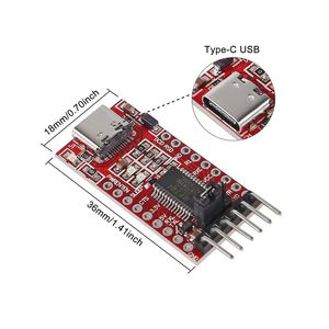 FT232RL USB เป็น TTL 3.3V 5V Type-C สายเคเบิลดาวน์โหลดแบบอนุกรมขนาดเล็กสำหรับชิ้นส่วนเครื่องมือ - Product Image 4