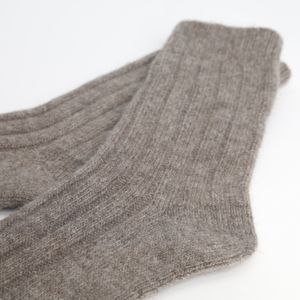 Breathable Mongolian Sheep Wool <b>Socks</b> Adults Men's Winter Crew Natural <b>Grey</b> Vertical Woven Loose Fit Logo Wholesale Custom - Product Image 4