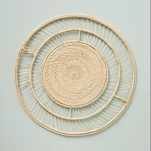 แผ่นรองจานหญ้าทะเลทรงกลมดีไซน์หรูหราของตกแต่งโต๊ะผลิตภัณฑ์เป็นมิตรกับสิ่งแวดล้อม - Product Image 1