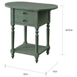 작은 테이블 사이드 <span class=keywords><strong>2</strong></span> 드레서 녹색 페인트 단단한 목재 인도네시아 제 - Product Image 3