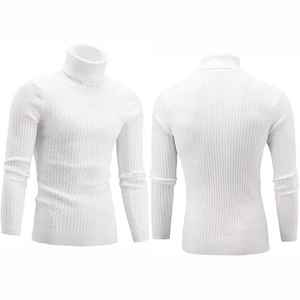 Haute qualité hommes décontracté col rond à manches longues pull en polyester hiver chaud tricots pull en polyester - Product Image 1