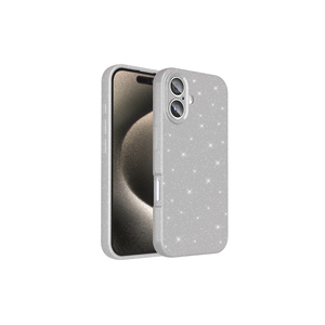 Étui en silicone brillant de luxe de la série HRMN, design marbré argenté avec protection de l'appareil photo pour les modèles iPhone 16 Plus XR et 7 Plus - Product Image 1