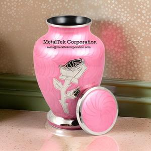 Argent Rose Gravé Rose Style Américain Adulte Urnes De Crémation Cimetière D'enterrement Cendres Conteneur Mémorial Fournitures Funéraires Pots - Product Image 2