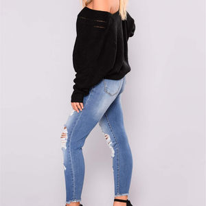 Pantalon en jean pour femme de haute qualité, jambe droite, fermeture éclair avec décoration boutonnée, prix raisonnable, style décontracté - Product Image 5