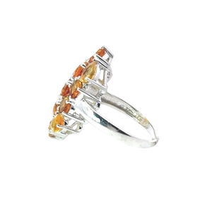Anillo llamativo y hermoso con citrino amarillo auténtico, joyería fina clásica al por mayor para bodas y fiestas, chapado en rodio - Product Image 3