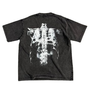 Camisetas de Algodón 100% para Hombre al por Mayor, con Lavado Ácido, Estampado de Calavera Personalizado, Estilo Vintage, de Gran Gramaje, Oversize y Transpirables - Product Image 2