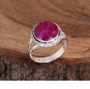 แหวนทับทิม925แหวนเงินแบบลายเส้นเป็นของขวัญแต่งงาน - Product Image 4