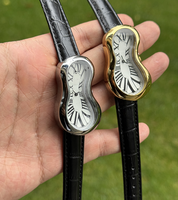 Nouvelle montre à quartz en cuir véritable imperméable de forme irrégulière avec cadran en verre vintage et aiguille affichant la date pour femmes