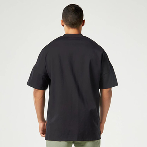 Top Trendy Men's Heavyweight 100% Camisetas de algodón Personalizar Impresión Oversize Drop Shoulder Crew Neck Hombres Camisetas Street Style - Product Image 4