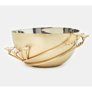 Diseño de rama de olivo, cuenco para servir alimentos de Metal plateado, cuenco decorativo hecho a mano para servir frutas para uso en ocasiones especiales - Product Image 3