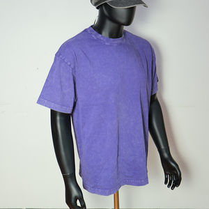 Camiseta OEM personalizada, 100% algodón, estampada, de gramaje pesado, lavada con lejía y ácido, estilo vintage, talla grande para hombre, oversize. - Product Image 2