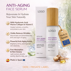 Suero Facial Reafirmante Antienvejecimiento de Marca Privada 30ml OEM |   Ácido Hialurónico, Colágeno Marino, Vitamina E |   Natural |   Botella de Vidrio |   Hecho a mano - Product Image 2