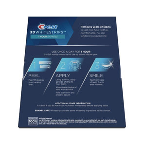 Crest 3DWhite Whitestrip 1 Hour Express <b>Whitening</b> Strips At-Home <b>Teeth</b> <b>Whitening</b> Kit - Product Image 2