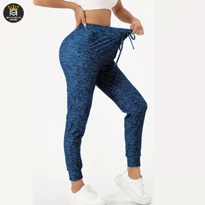 Pantalones de chándal ligeros transpirables de poliéster/algodón para mujer, pantalones de chándal de secado rápido a prueba de viento con cierre de cordón - Product Image 4