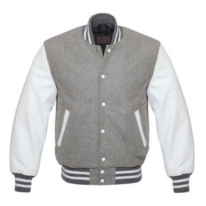 College Varsity Vestes Manches En Cuir Véritable Mélange De Laine Softshell Puffer Veste D'hiver Brodé Lettre Motif Enduit - Product Image 1