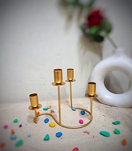 Candelabros de Latón de Cuatro Brazos para Decoración de Mesa de Aniversario de Bodas, Decoración Festiva a Precio de Exportación - Product Image 3