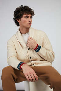 Cardigan intrecciato bianco da uomo in maglione di cashmere lavorato a maglia più venduto - Product Image 3