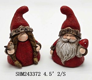 Adornos Navideños de Resina Pintados a Mano con Diseño de Duendes y Papá Noel, Decoración Navideña para Mesa, Figuras Decorativas para el Hogar - Product Image 4