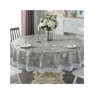 Modern Linen Floral 70x108 Inch Dining <b>Table</b> <b>Cloth</b> GOTS Certified Wrinkle Resistant Natural Drape Express Courier Delivery - Product Image 2